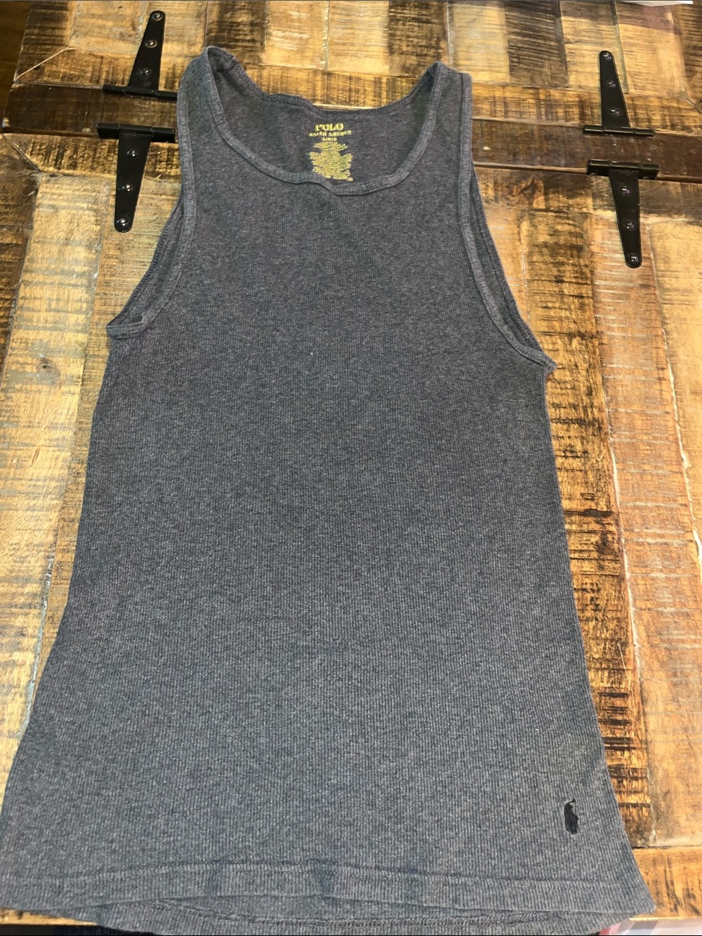 Polo by Ralph Lauren Men’s Charcoal Gray Ribbed Tank Top